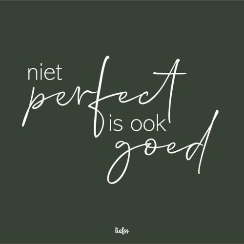 Niet Perfect is ook goed !!!